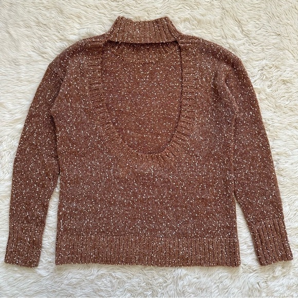 Tularosa Sweater Tash Mockneck Cut Out Back in Dijon Brown XS NWT New - Picture 5 of 13